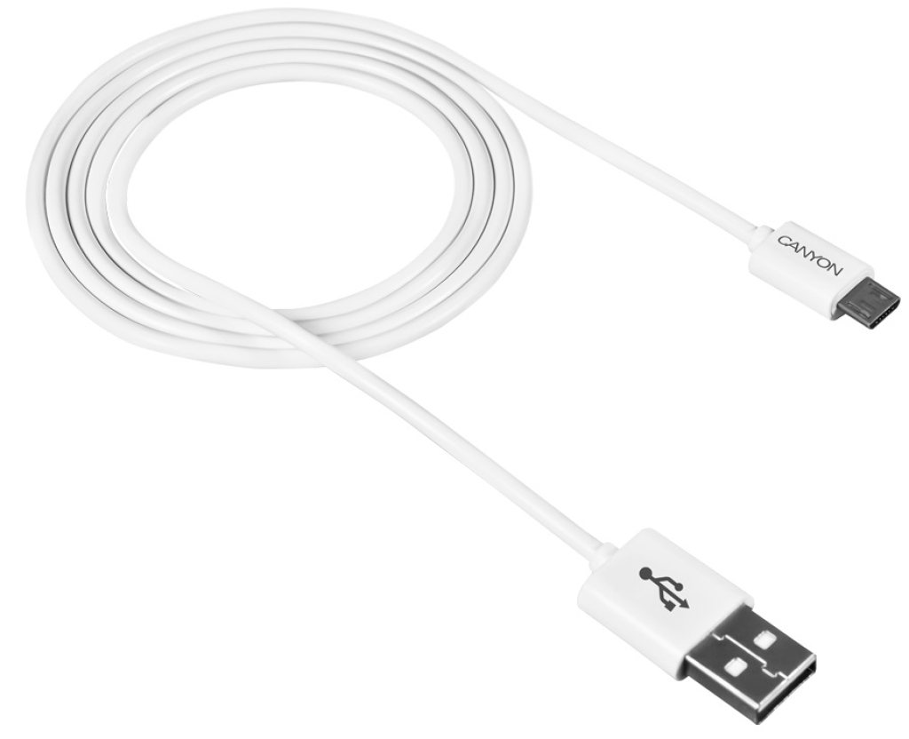 Кабел CANYON CNE-USBM1W USB-USB Micro 1M
